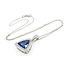 Necklace Double Halo Drop 1.15ctw Round Diamonds 6.30ctw Violet Tanzanite GIA Plat 1.15x.9" 18" 14.5g 225110112