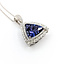Necklace Double Halo Drop 1.15ctw Round Diamonds 6.30ctw Violet Tanzanite GIA Plat 1.15x.9" 18" 14.5g 225110112