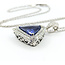 Necklace Double Halo Drop 1.15ctw Round Diamonds 6.30ctw Violet Tanzanite GIA Plat 1.15x.9" 18" 14.5g 225110112