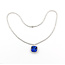Necklace Tennis Necklace Drop 10.17ctw Round Diamonds 19.81ctw Blue Tanzanite GIA Plat .7x.7" 17" 35.7g 225110116