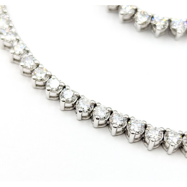 Necklace Tennis Necklace Drop 10.17ctw Round Diamonds 19.81ctw Blue Tanzanite GIA Plat .7x.7" 17" 35.7g 225110116