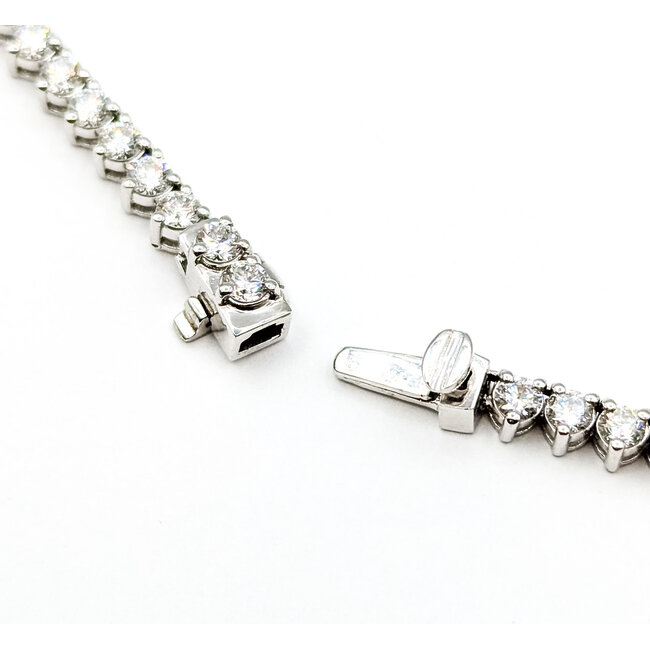 Necklace Tennis Necklace Drop 10.17ctw Round Diamonds 19.81ctw Blue Tanzanite GIA Plat .7x.7" 17" 35.7g 225110116