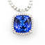 Necklace Tennis Necklace Drop 10.17ctw Round Diamonds 19.81ctw Blue Tanzanite GIA Plat .7x.7" 17" 35.7g 225110116