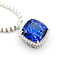 Necklace Tennis Necklace Drop 10.17ctw Round Diamonds 19.81ctw Blue Tanzanite GIA Plat .7x.7" 17" 35.7g 225110116