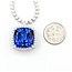 Necklace Tennis Necklace Drop 10.17ctw Round Diamonds 19.81ctw Blue Tanzanite GIA Plat .7x.7" 17" 35.7g 225110116