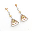 Earrings Triangle Dangle Halo .56ctw Round Diamonds 1.93ctw Yellow Diamonds .68ctw White Diamonds 14ktt 2x.9" 10.1g 225110106