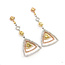 Earrings Triangle Dangle Halo .56ctw Round Diamonds 1.93ctw Yellow Diamonds .68ctw White Diamonds 14ktt 2x.9" 10.1g 225110106