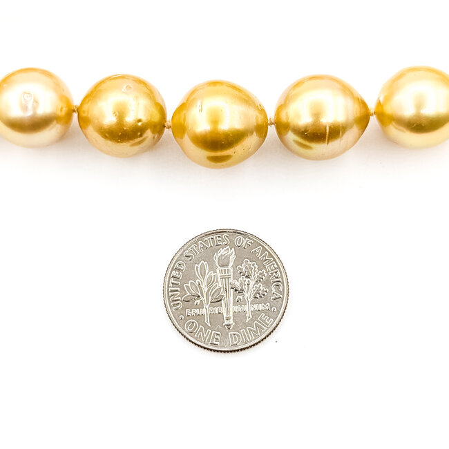 Necklace 10-12mm Golden Pearl 14ky 12mm 18" 69.1g 225110115