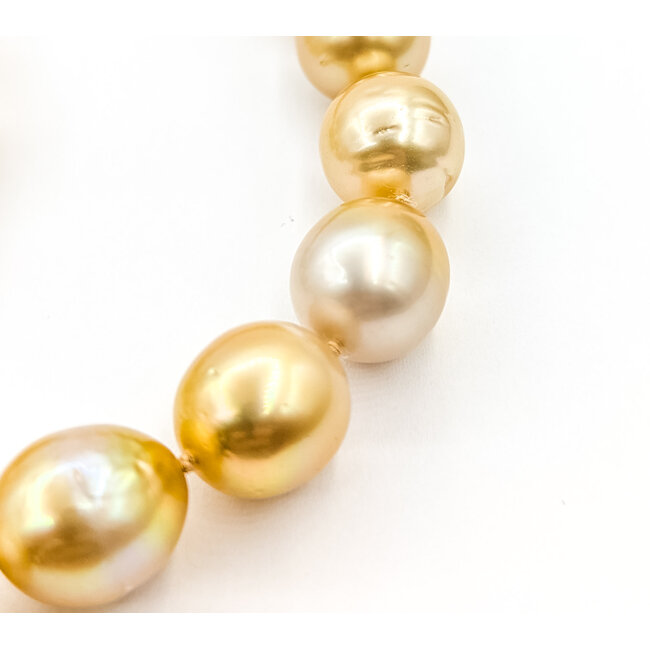 Necklace 10-12mm Golden Pearl 14ky 12mm 18" 69.1g 225110115