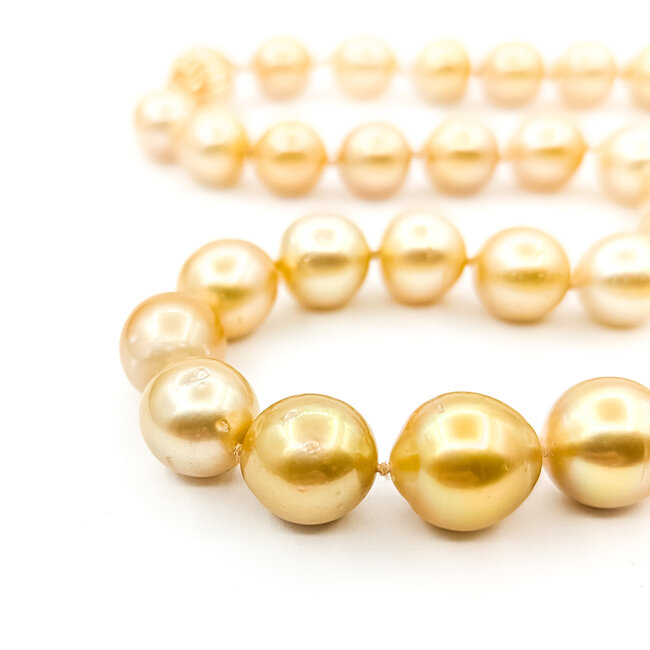 Necklace 10-12mm Golden Pearl 14ky 12mm 18" 69.1g 225110115