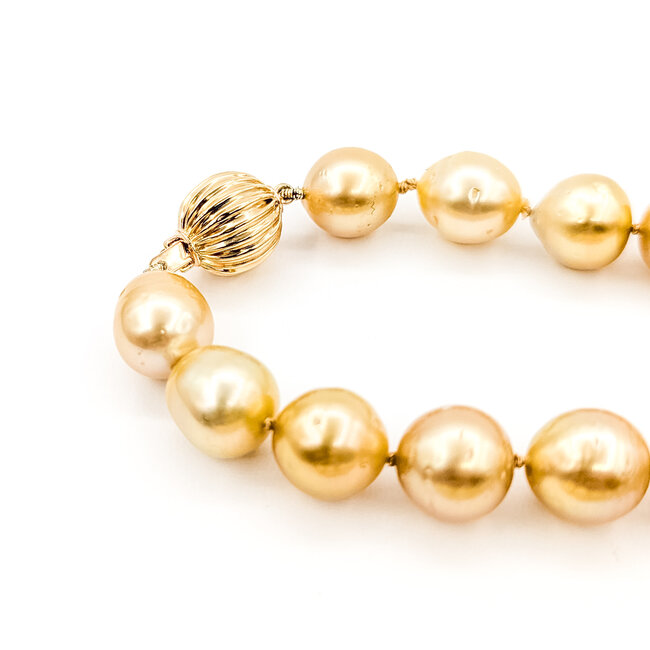 Necklace 10-12mm Golden Pearl 14ky 12mm 18" 69.1g 225110115