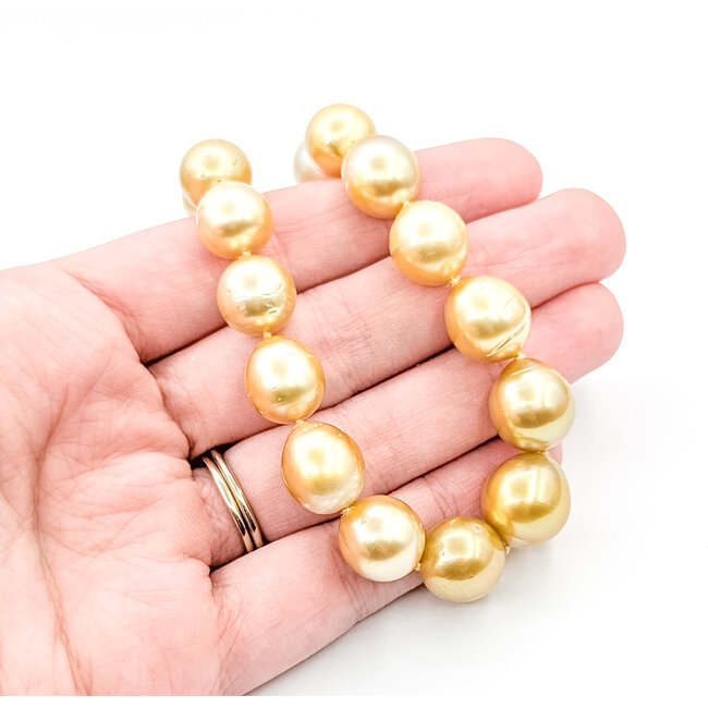 Necklace 10-12mm Golden Pearl 14ky 12mm 18" 69.1g 225110115