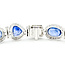 Bracelet Halo Station Tennis 3.48ctw Round Diamonds 31.04ctw Royal Blue Sapphire Plat 12mm 7" 24.6g 225110101