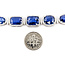 Bracelet Halo Station Tennis 3.48ctw Round Diamonds 31.04ctw Royal Blue Sapphire Plat 12mm 7" 24.6g 225110101