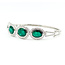 Bracelet Bangle Hinge 2.49ctw Round Diamonds 14.47ctw Emerald Plat 15mm 7.25" 31.8g 225110096