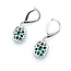 Earrings Lever Back Drop Halo 1.20ctw Round Diamonds 11.31ctw Emerald Plat 1.5x.5" 12.0g 225110110