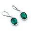 Earrings Lever Back Drop Halo 1.20ctw Round Diamonds 11.31ctw Emerald Plat 1.5x.5" 12.0g 225110110