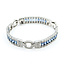 Bracelet Railroad Link Milgrain 1.36ctw Round Diamonds 10.38ctw Blue Sapphire Plat 9.5mm 6.7" 32.5g 225110099