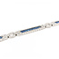 Bracelet Railroad Link Milgrain 1.36ctw Round Diamonds 10.38ctw Blue Sapphire Plat 9.5mm 6.7" 32.5g 225110099