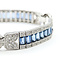 Bracelet Railroad Link Milgrain 1.36ctw Round Diamonds 10.38ctw Blue Sapphire Plat 9.5mm 6.7" 32.5g 225110099