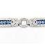 Bracelet Railroad Link Milgrain 1.36ctw Round Diamonds 10.38ctw Blue Sapphire Plat 9.5mm 6.7" 32.5g 225110099