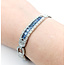 Bracelet Railroad Link Milgrain 1.36ctw Round Diamonds 10.38ctw Blue Sapphire Plat 9.5mm 6.7" 32.5g 225110099