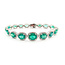 Bracelet Oval Link Halo 3.67ctw Round Diamonds 15.64ctw Emerald Plat 7-11mm 7" 18.4g 225110102