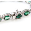 Bracelet Oval Link Halo 3.67ctw Round Diamonds 15.64ctw Emerald Plat 7-11mm 7" 18.4g 225110102
