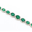 Bracelet Oval Link Halo 3.67ctw Round Diamonds 15.64ctw Emerald Plat 7-11mm 7" 18.4g 225110102