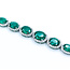 Bracelet Oval Link Halo 3.67ctw Round Diamonds 15.64ctw Emerald Plat 7-11mm 7" 18.4g 225110102