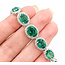 Bracelet Oval Link Halo 3.67ctw Round Diamonds 15.64ctw Emerald Plat 7-11mm 7" 18.4g 225110102