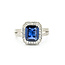 Ring Milgrain Halo 0.82ctw Round Diamonds 2.29ctw Royal Blue Sapphire 18kw 13x11mm Sz6.25 6.5g 225110119