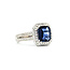 Ring Milgrain Halo 0.82ctw Round Diamonds 2.29ctw Royal Blue Sapphire 18kw 13x11mm Sz6.25 6.5g 225110119