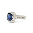 Ring Milgrain Halo 0.82ctw Round Diamonds 2.29ctw Royal Blue Sapphire 18kw 13x11mm Sz6.25 6.5g 225110119