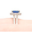 Ring Milgrain Halo 0.82ctw Round Diamonds 2.29ctw Royal Blue Sapphire 18kw 13x11mm Sz6.25 6.5g 225110119