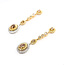 Earrings Dangle Halo 2.98ctw Round Diamonds 14ktt 1.5x.4" 7.2g 225110104