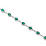 Bracelet Halo Station Tennis 3.28ctw Round Diamonds 6.76ctw Emerald 14kw 9mm 7.25" 11.4g 225110100