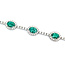 Bracelet Halo Station Tennis 3.28ctw Round Diamonds 6.76ctw Emerald 14kw 9mm 7.25" 11.4g 225110100