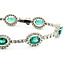 Bracelet Halo Station Tennis 3.28ctw Round Diamonds 6.76ctw Emerald 14kw 9mm 7.25" 11.4g 225110100