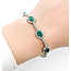 Bracelet Halo Station Tennis 3.28ctw Round Diamonds 6.76ctw Emerald 14kw 9mm 7.25" 11.4g 225110100