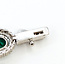 Bracelet Halo Station Tennis 3.28ctw Round Diamonds 6.76ctw Emerald 14kw 9mm 7.25" 11.4g 225110100