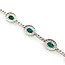 Bracelet Halo Station Tennis 3.28ctw Round Diamonds 6.76ctw Emerald 14kw 9mm 7.25" 11.4g 225110100