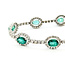 Bracelet Halo Station Tennis 3.28ctw Round Diamonds 6.76ctw Emerald 14kw 9mm 7.25" 11.4g 225110100