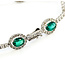 Bracelet Halo Station Tennis 3.28ctw Round Diamonds 6.76ctw Emerald 14kw 9mm 7.25" 11.4g 225110100