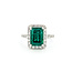 Ring Cocktail Halo 0.82ctw Round Diamonds 3.77ctw Emerald Plat 14x12mm Sz6.5 7.8g 225110121