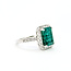 Ring Cocktail Halo 0.82ctw Round Diamonds 3.77ctw Emerald Plat 14x12mm Sz6.5 7.8g 225110121