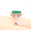 Ring Cocktail Halo 0.82ctw Round Diamonds 3.77ctw Emerald Plat 14x12mm Sz6.5 7.8g 225110121