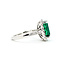 Ring Cocktail Halo 0.82ctw Round Diamonds 3.77ctw Emerald Plat 14x12mm Sz6.5 7.8g 225110121