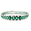 Bracelet Oval Link 2.50ctw Round Diamonds 22.94ctw Emerald Plat 9-12mm 7" 24.6g 225110103