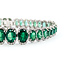 Bracelet Oval Link 2.50ctw Round Diamonds 22.94ctw Emerald Plat 9-12mm 7" 24.6g 225110103